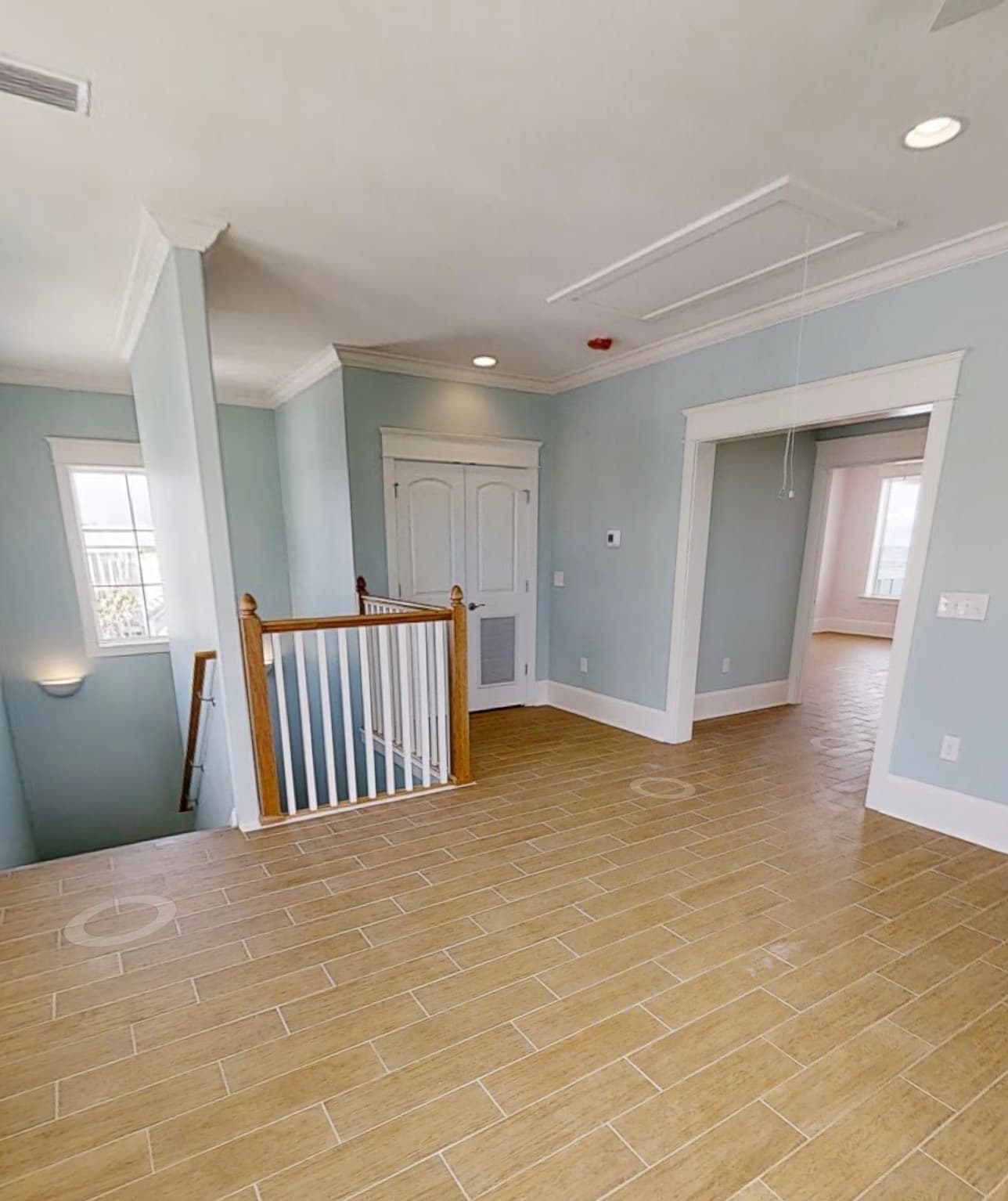 Hallway landing with architectural trim