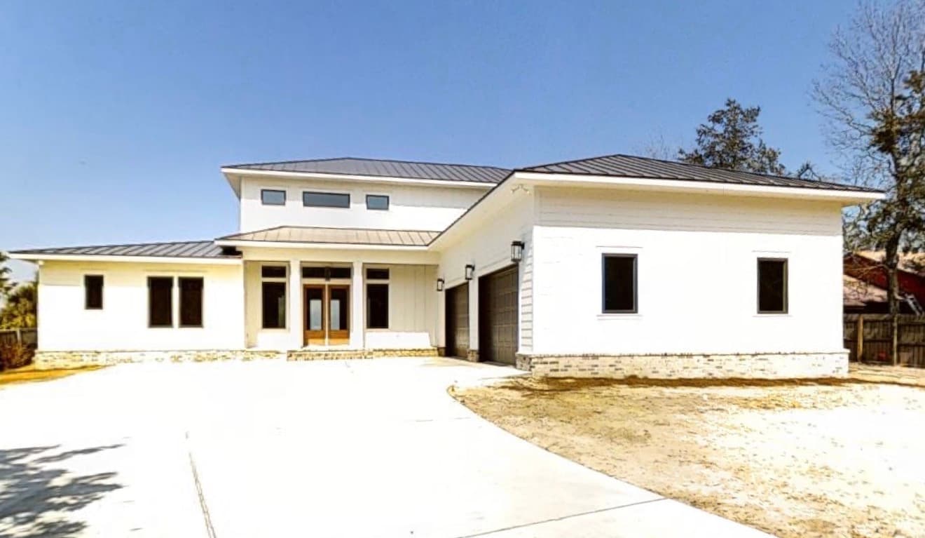 Custom home wide elevation
