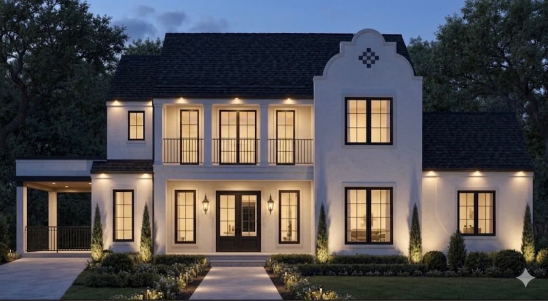 Custom home exterior elevation